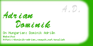 adrian dominik business card